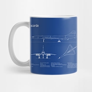 Concorde - Airplane Blueprint - ABpng Mug